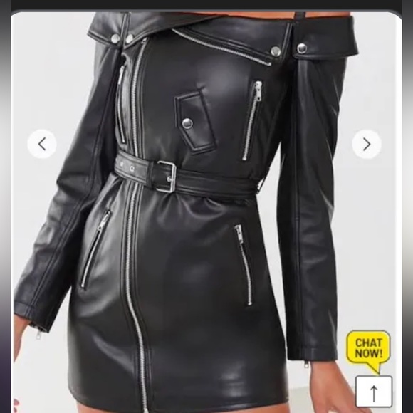 Moto Leather Zip-up Dress - Picture 2 of 3